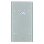 کلید هوشمند لمسی برکر (مدل Glass / 2 gang Thermostatic / Aluminium)